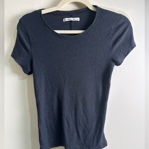 Women’s Abercrombie Y2K ribbed Baby Doll T Shirt Sz Small